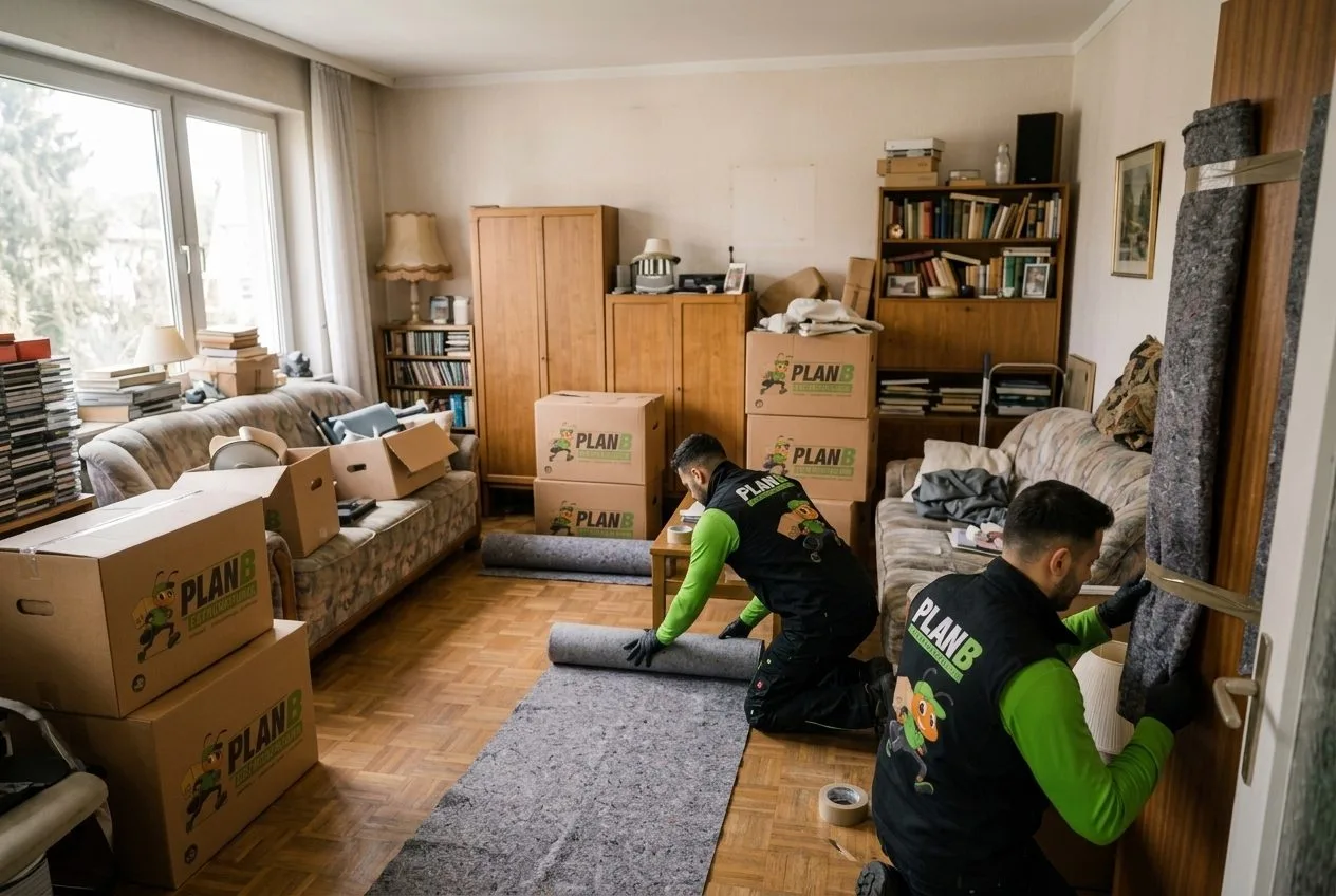 Bodenschutz und Türrahmenschutz werden verlegt